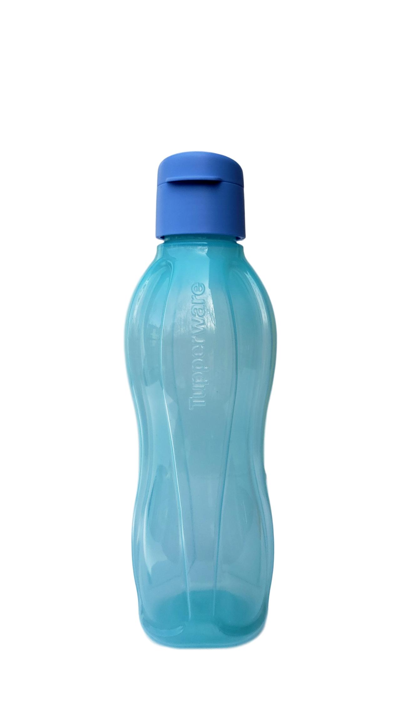 TUPPERWARE EcoEasy Trinkflasche 2x 1L Schwarz Grün Clipverschluss 