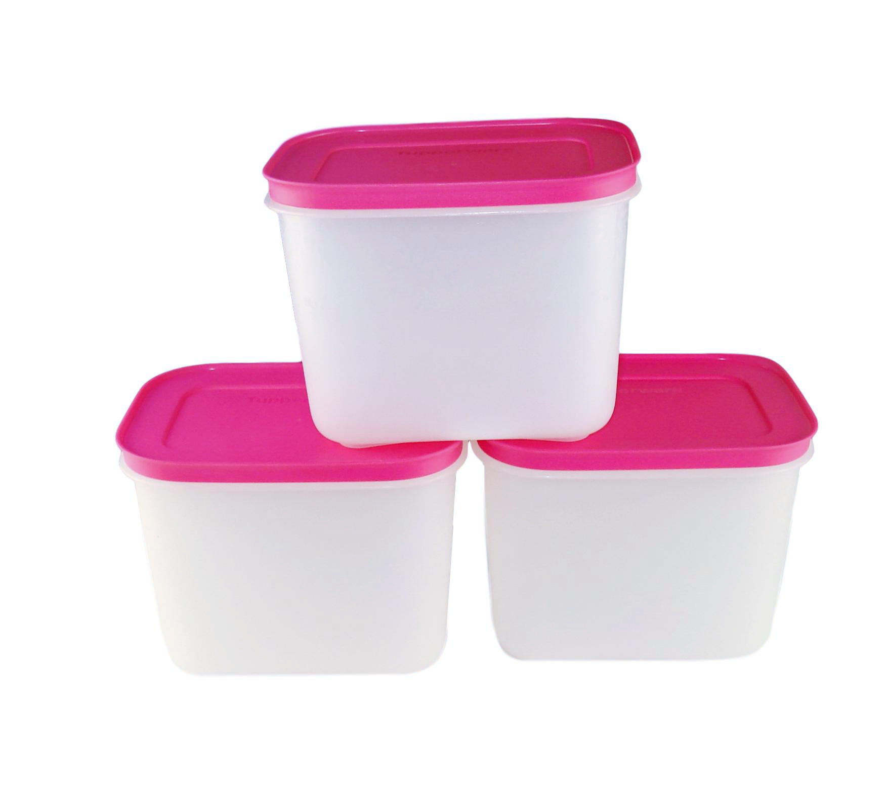 TUPPERWARE Gefrier-Behälter 1,1L weiß-pink 6 Eis-Kristall Behälter Eiskristall
