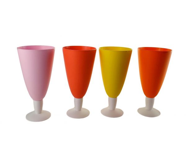 4 Tupperware Dessertbecher Set Pokal Becher Eisbecher Kelch 4 x 500 ml Neu